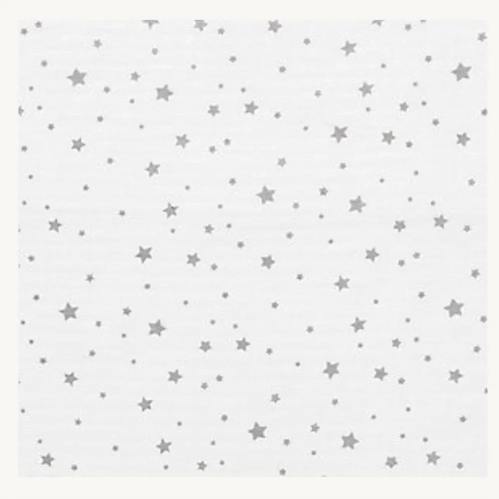 RH Star Print Fitted Crib Sheet - Grey